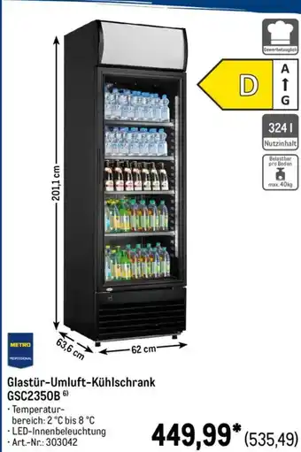 METRO Glastür-Umluft-Kühlschrank GSC2350B Angebot