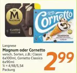 inkoop Langnese Magnum oder Cornetto Angebot