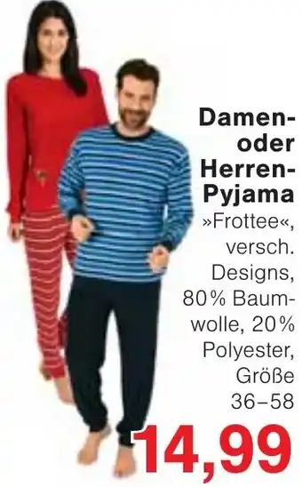 Wiglo Wunderland Damen oder Herren Pyjama Angebot