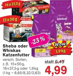 Wiglo Wunderland Sheba oder Whiskas Katzenfutter Angebot