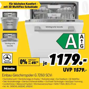 MEDIMAX Miele Einbau-Geschirrspüler G 7260 SCVi Angebot
