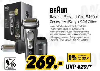 MEDIMAX BRAUN Rasierer Personal Care 9465cc Series 9 wet&dry + 94M Silber Angebot