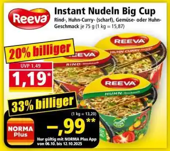 Norma Reeva Instant Nudeln Big Cup Angebot