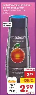 Netto Marken-Discount Sodastream Getränkesirup mit und ohne Zucker Angebot