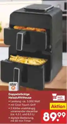 Netto Marken-Discount Doppelstöckige Heissluftfritteuse Angebot
