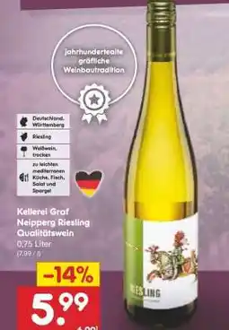 Netto Marken-Discount Kellerei Graf Neipperg Riesling Qualitätswein Angebot