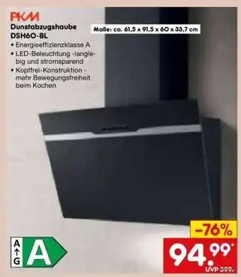 Netto Marken-Discount Dunstabzugshaube DSH60-BL Angebot