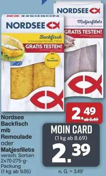 Famila Nord West Nordsee Backfisch mit Remoulade oder Matjesfilets Angebot