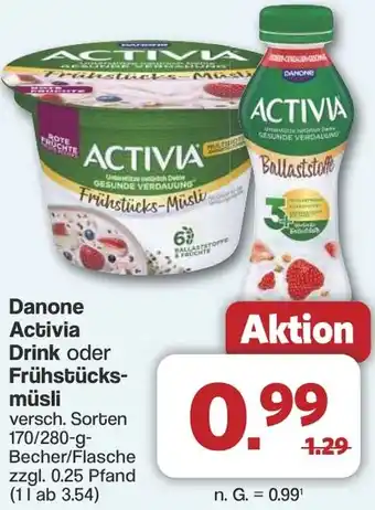 Famila Nord West Danone Activia Drink oder Frühstücksmüsli Angebot