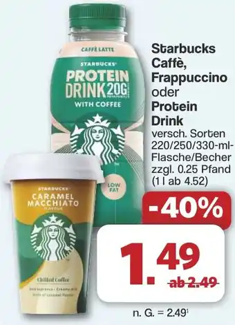 Famila Nord West Starbucks Caffè, Frappuccino oder Protein Drink Angebot