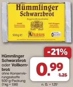 Famila Nord West Hümmlinger Schwarzbrot oder Vollkornbrot Angebot
