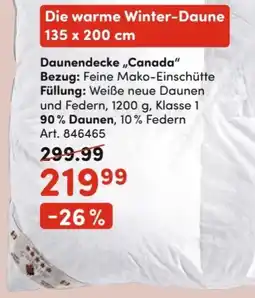 AWG Mode Canada Daunendecke Angebot
