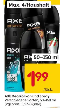 Rusta Axe deo roll-on und spray Angebot