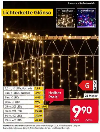 Rusta Lichterkette glänsa warmweiß Angebot