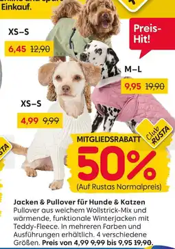 Rusta Jacke für hunde & katzen xs-s Angebot