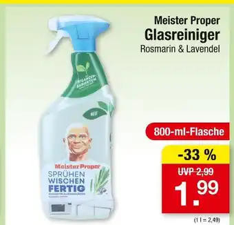 Zimmermann Meister proper glasreiniger rosmarin & lavendel Angebot