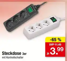 Zimmermann Steckdose 3er, schwarz Angebot
