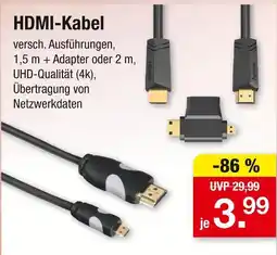 Zimmermann Hdmi-kabel 1,5 m + adapter Angebot