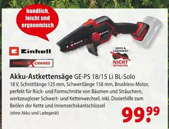 bauSpezi Einhell akku-astkettensäge ge-ps 18/15 li bl-solo Angebot