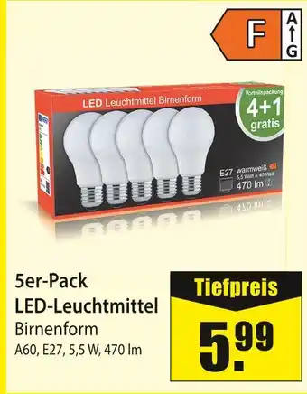 bauSpezi 5er-pack led-leuchtmittel birnenform Angebot