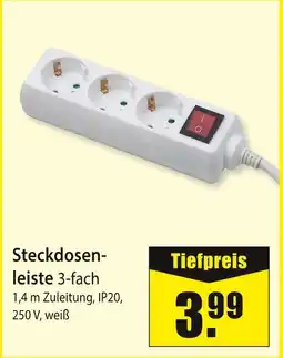 bauSpezi Steckdosenleiste 3-fach Angebot
