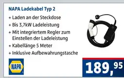 AUTO plus Napa ladekabel typ 2 Angebot