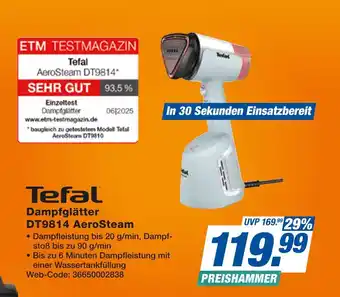 Expert Tefal dampfbügler dt9814 aerosteam Angebot