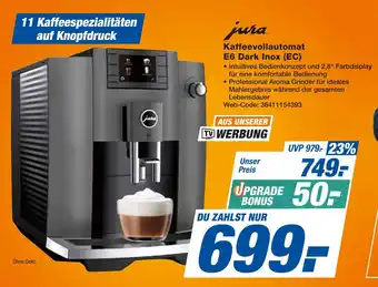 Expert Jura kaffeevollautomat e6 dark inox (ec) Angebot