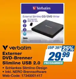 Expert Verbatim externer dvd-brenner slimline usb 2.0 Angebot