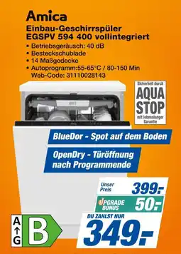 Expert Amica einbau-geschirrspüler egspv 594 400 vollintegriert Angebot