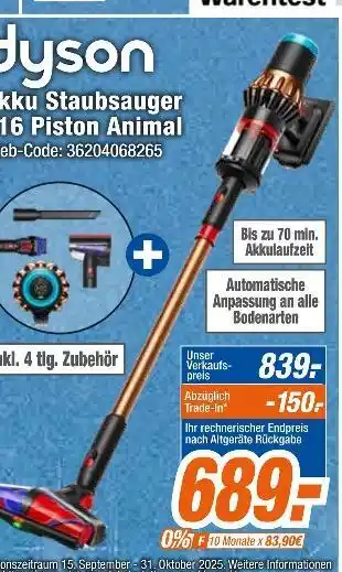 Expert Dyson akku staubsauger v16 piston animal Angebot