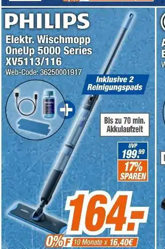 Expert Philips elektr. wischmopp oneup 5000 series xv5113/116 Angebot
