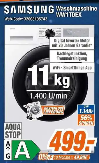 Expert Samsung waschmaschine ww1tdex Angebot