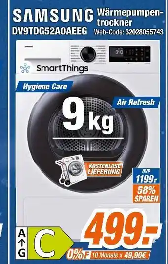 Expert Samsung wärmepumpentrockner dv9tdg52aoaeeg Angebot