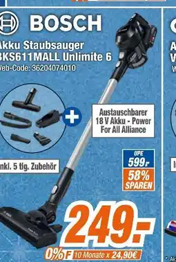 Expert Bosch akku staubsauger bks611mall unlimited 6 Angebot