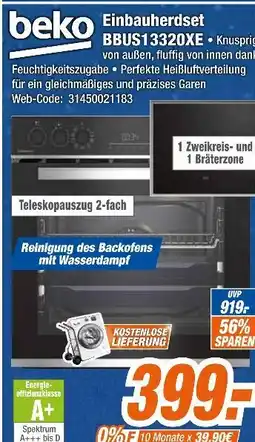 Expert Beko einbauherdset bbus13320xe Angebot