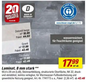 toom Baumarkt Laminat dolomit beige Angebot