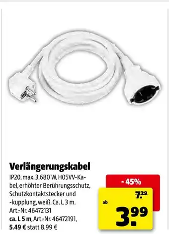 Hagebau Verlängerungskabel Angebot