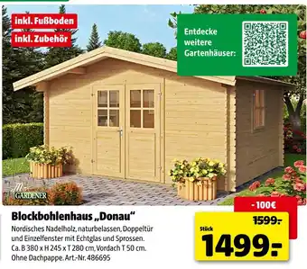 Hagebau Mr. gardener blockbohlenhaus „donau“ Angebot