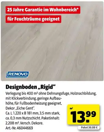 Hagebau Renovo designboden „rigid“ Angebot
