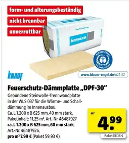 Hagebau Knauf feuerschutz-dämmplatte „dpf-30“ Angebot