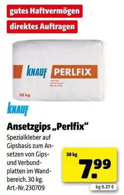 Hagebau Knauf ansetzgips „perlfix“ Angebot
