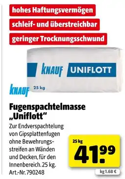 Hagebau Knauf uniflott fugenspachtelmasse Angebot