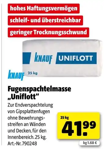 Hagebau Knauf uniflott fugenspachtelmasse Angebot