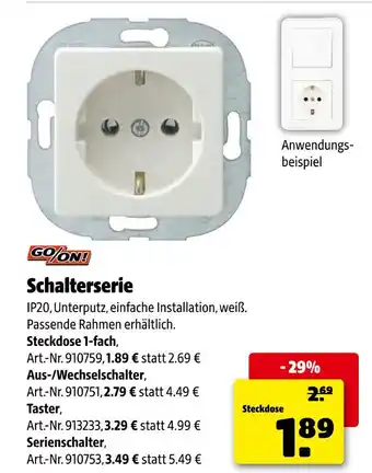 Hagebau Go/on! steckdose 1-fach Angebot