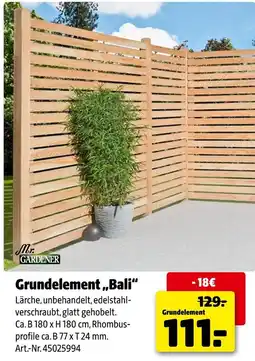 Hagebau Mr. gardener grundelement „bali“ Angebot