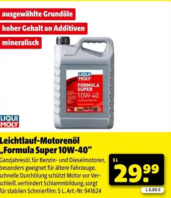 Hagebau Liqui moly formula super 10w-40 Angebot