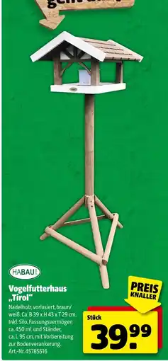 Hagebau Habau gmbh vogelfutterhaus tirol Angebot