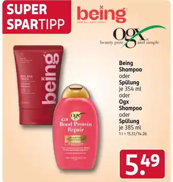 Rossmann Being shampoo Angebot