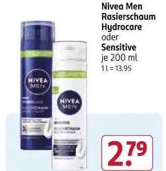 Rossmann Nivea men rasierschaum hydrocare Angebot